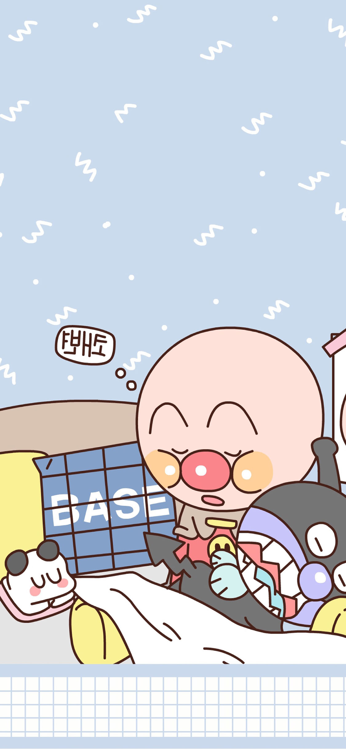 [2436×1125]卡通 萌物 面包超人 苹果手机动漫壁纸图片