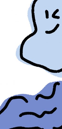 [2436x1125]卡通 表情 简笔 wink 苹果手机动漫壁纸图片