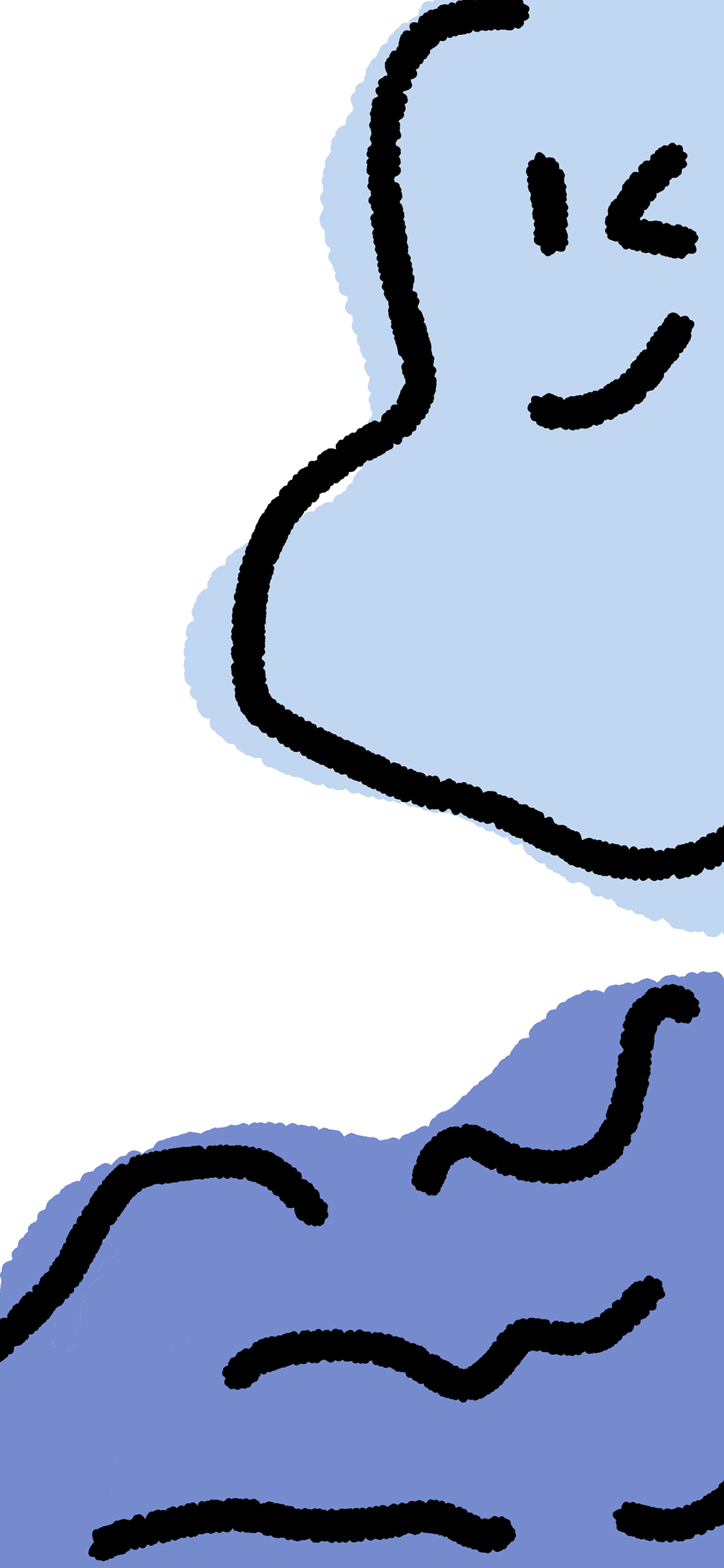 [2436×1125]卡通 表情 简笔 wink 苹果手机动漫壁纸图片