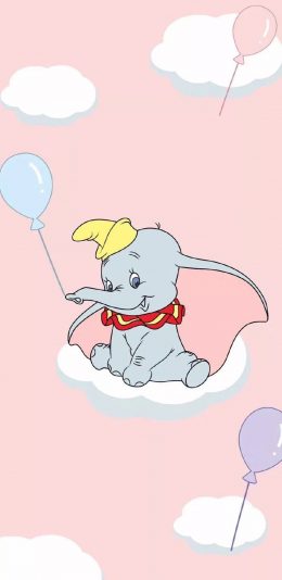 [2436x1125]卡通 迪士尼 小飞象 气球 苹果手机动漫壁纸图片