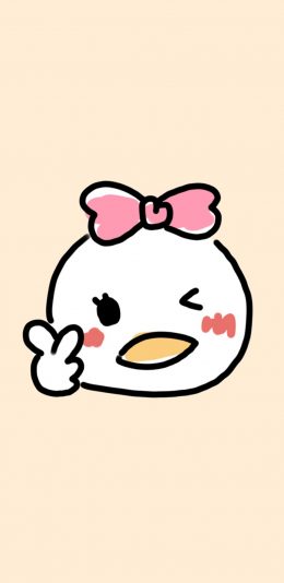 [2436x1125]卡通 迪士尼 黛丝 蝴蝶结 苹果手机动漫壁纸图片