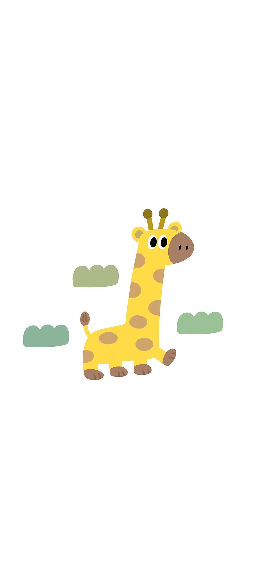 [2436×1125]卡通 长颈鹿 Q版 萌 苹果手机动漫壁纸图片