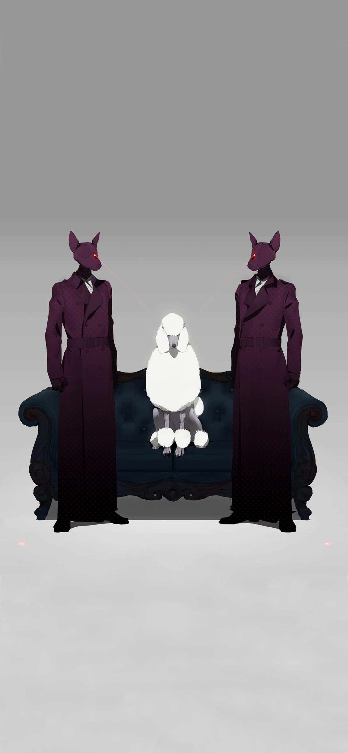 [2436×1125]卡通 阿尔法狗 红外线眼 苹果手机动漫壁纸图片