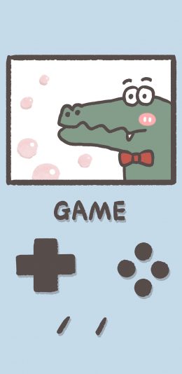 [2436x1125]卡通 鳄鱼 游戏机 game 苹果手机动漫壁纸图片