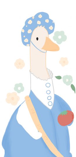 [2436x1125]卡通 鸭子 可爱 趣味 苹果手机动漫壁纸图片