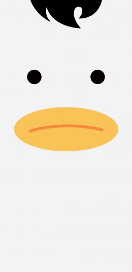 [2436x1125]卡通 鸭子 黑色刘海 黄嘴 苹果手机动漫壁纸图片