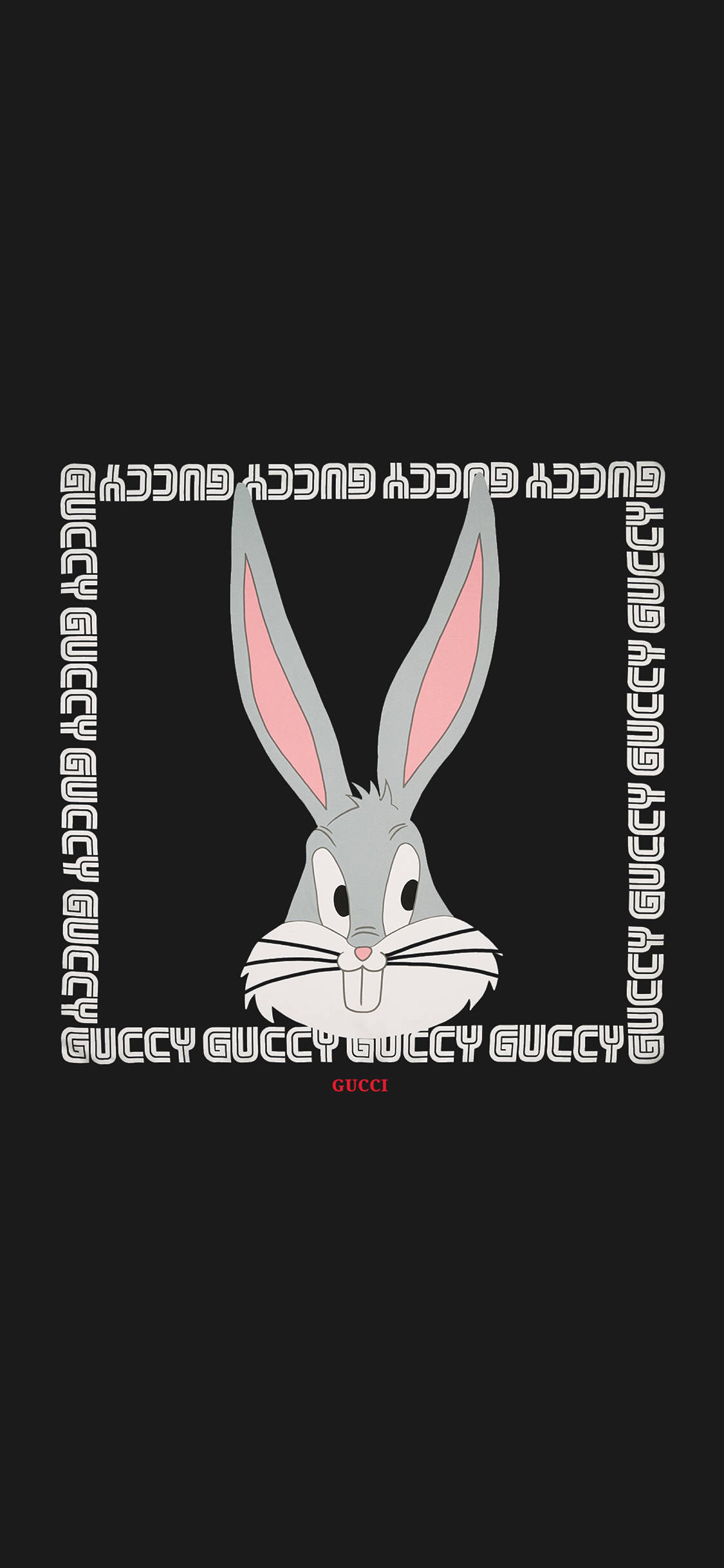 [2436×1125]卡通人物 兔八哥 Gucci 苹果手机动漫壁纸图片