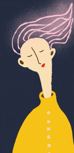 [2436x1125]卡通人物 滑稽 长发 苹果手机动漫壁纸图片