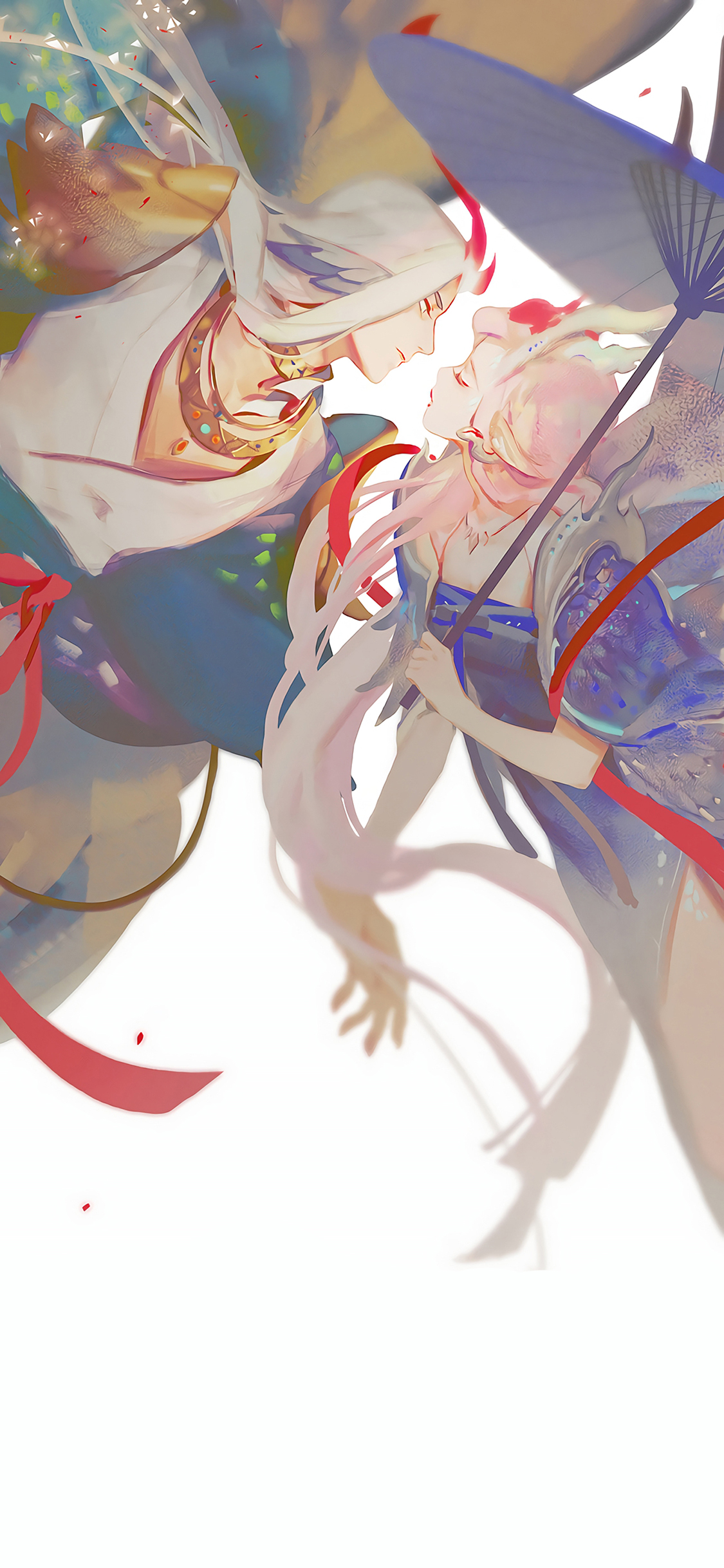 [2436×1125]古风 动漫 情侣 唯美 苹果手机动漫壁纸图片