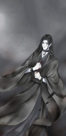[2436x1125]古风 动漫 黑白 水墨 苹果手机动漫壁纸图片