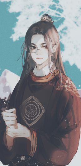 [2436x1125]古风 美男 插图 小说男主 苹果手机动漫壁纸图片