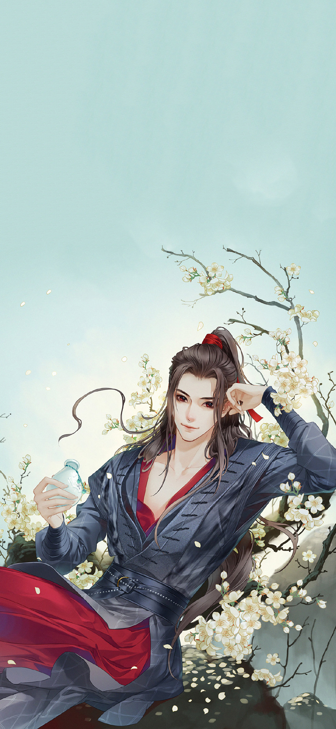 [2436×1125]古风美男 插画 小说男主 作者：匪萌十月 苹果手机动漫壁纸图片