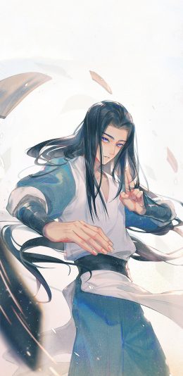 [2436x1125]古风美男 插画 小说男主 作者：清风澈 苹果手机动漫壁纸图片