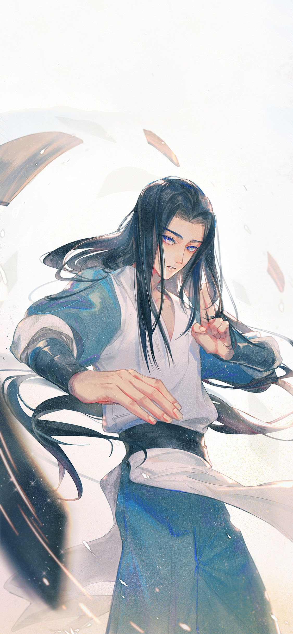 [2436×1125]古风美男 插画 小说男主 作者：清风澈 苹果手机动漫壁纸图片