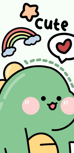[2436x1125]可爱 cute 小恐龙 可爱 苹果手机动漫壁纸图片