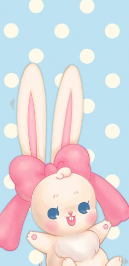 [2436x1125]可爱 兔子 耳朵 插画 苹果手机动漫壁纸图片
