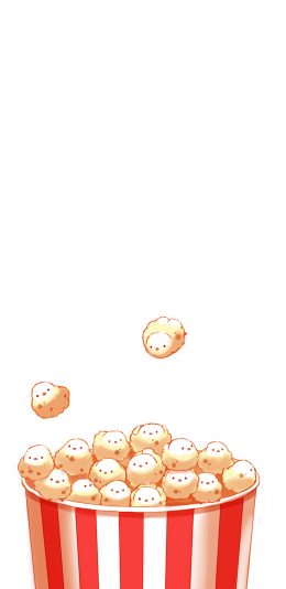 [2436x1125]可爱 动漫 简约 爆米花 创意 苹果手机动漫壁纸图片