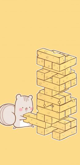 [2436x1125]可爱 卡通 乳酪 苹果手机动漫壁纸图片