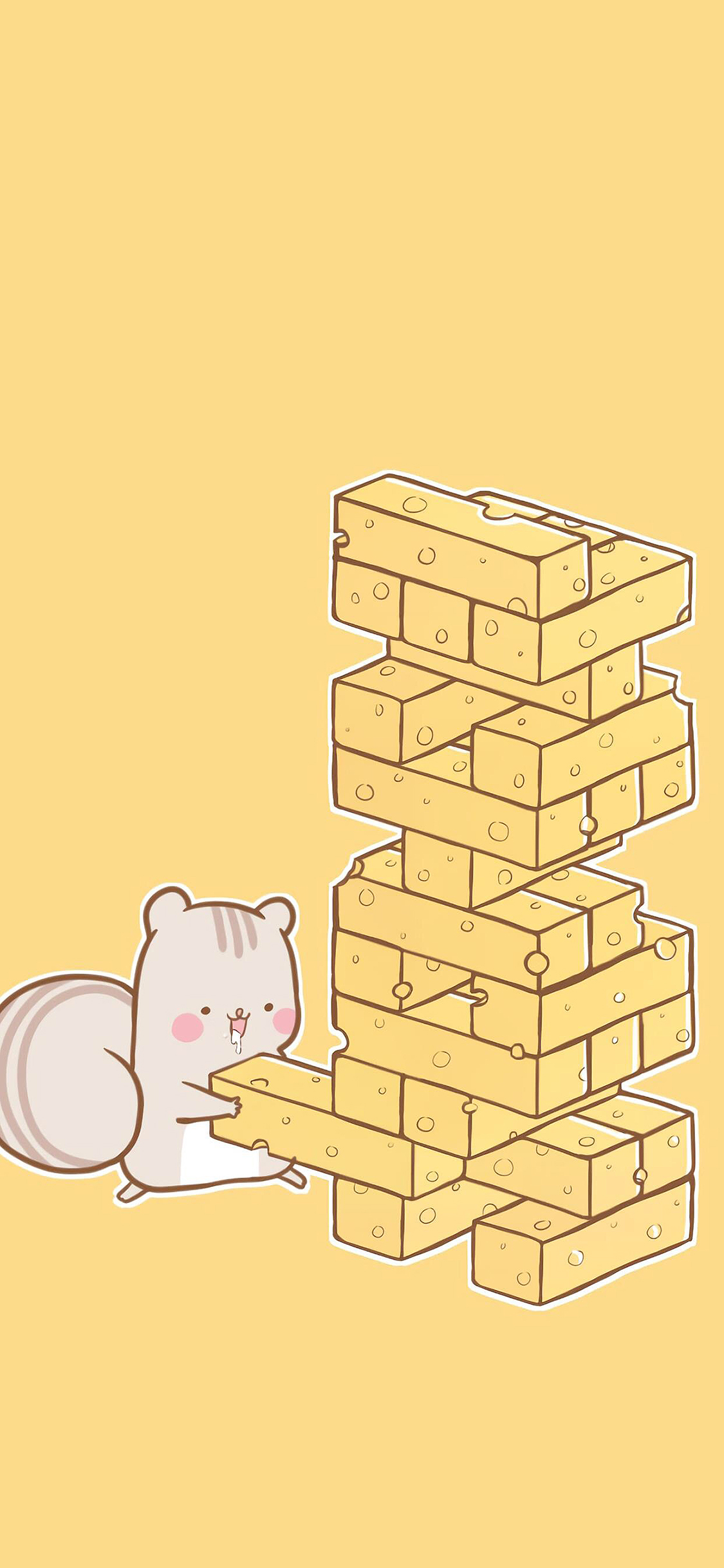 [2436×1125]可爱 卡通 乳酪 苹果手机动漫壁纸图片