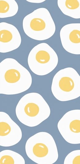 [2436x1125]可爱 卡通 平铺 鸡蛋 苹果手机动漫壁纸图片