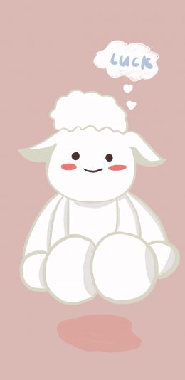 [2436x1125]可爱 卡通 绵羊 luck 苹果手机动漫壁纸图片