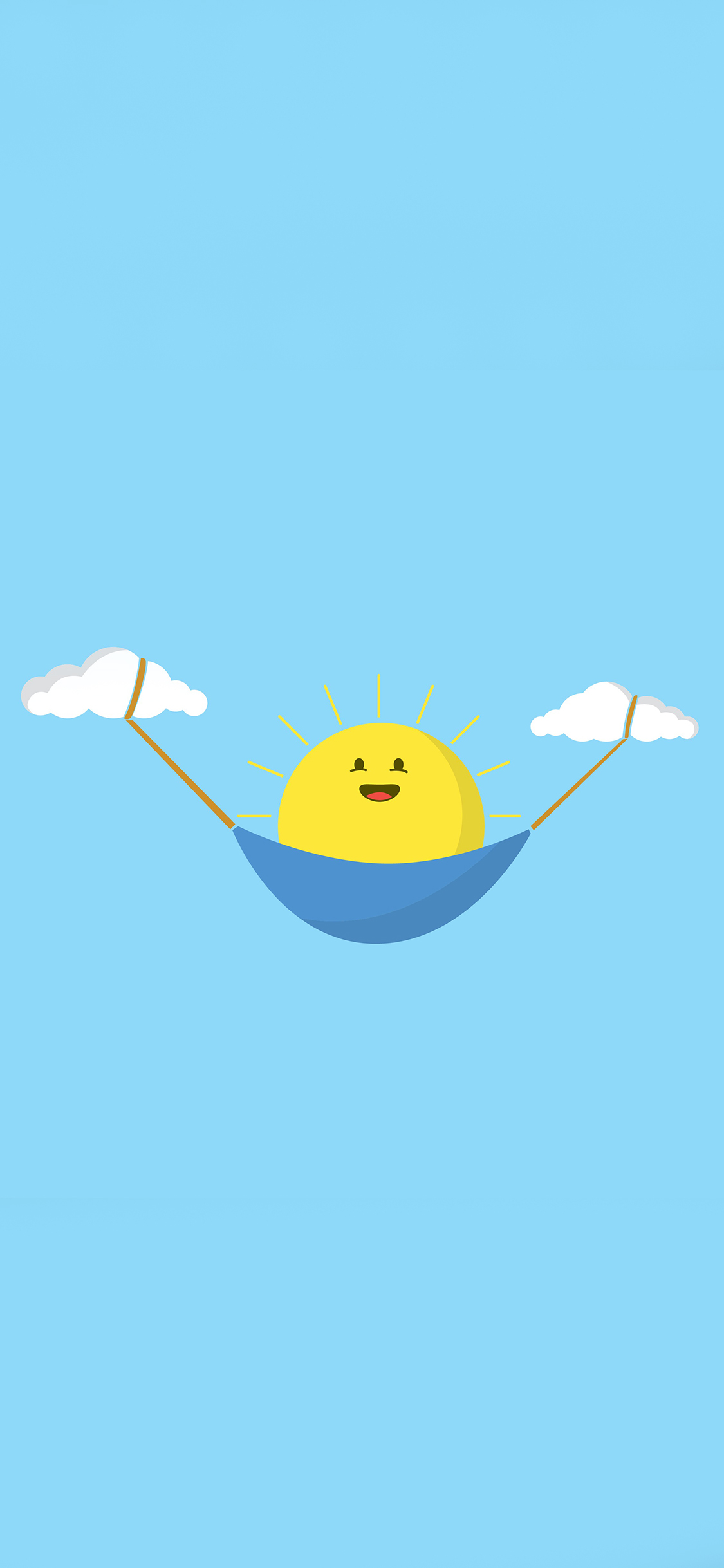 [2436×1125]可爱 太阳 云朵 清新 苹果手机动漫壁纸图片