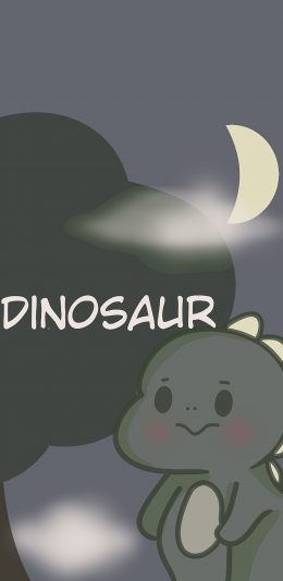 [2436x1125]可爱 小恐龙 dinosaur 苹果手机动漫壁纸图片