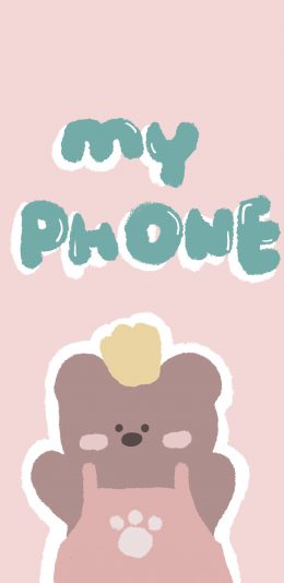 [2436x1125]可爱 小熊 my phong 我的手机 苹果手机动漫壁纸图片