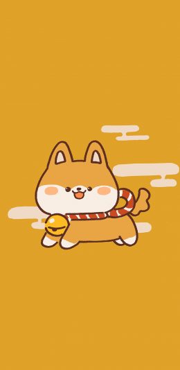 [2436x1125]可爱 柴犬 黄 短腿 苹果手机动漫壁纸图片