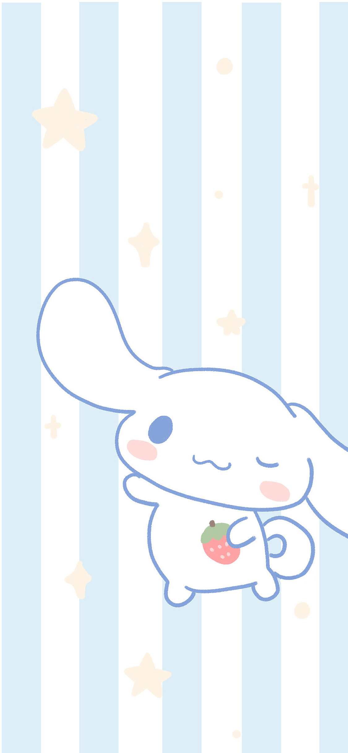 [2436×1125]可爱 玉桂狗 蓝 条纹 苹果手机动漫壁纸图片