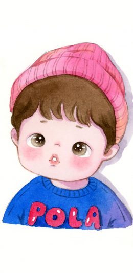 [2436x1125]可爱 男孩 毛线帽 呆萌 苹果手机动漫壁纸图片