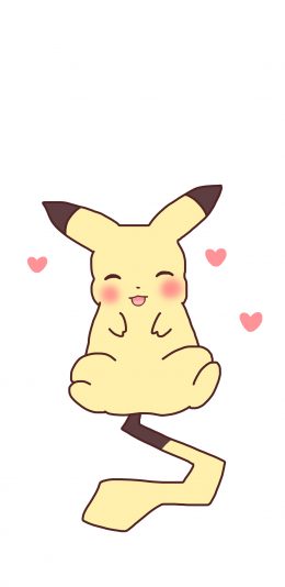 [2436x1125]可爱 皮卡丘 爱心 苹果手机动漫壁纸图片