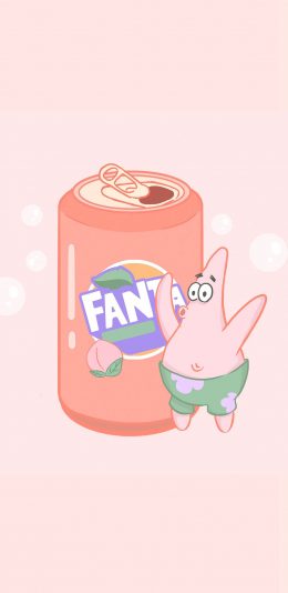 [2436x1125]可爱 芬达 桃汁 派大星 苹果手机动漫壁纸图片