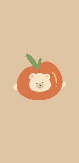 [2436x1125]可爱 西红柿 插画 简约 苹果手机动漫壁纸图片