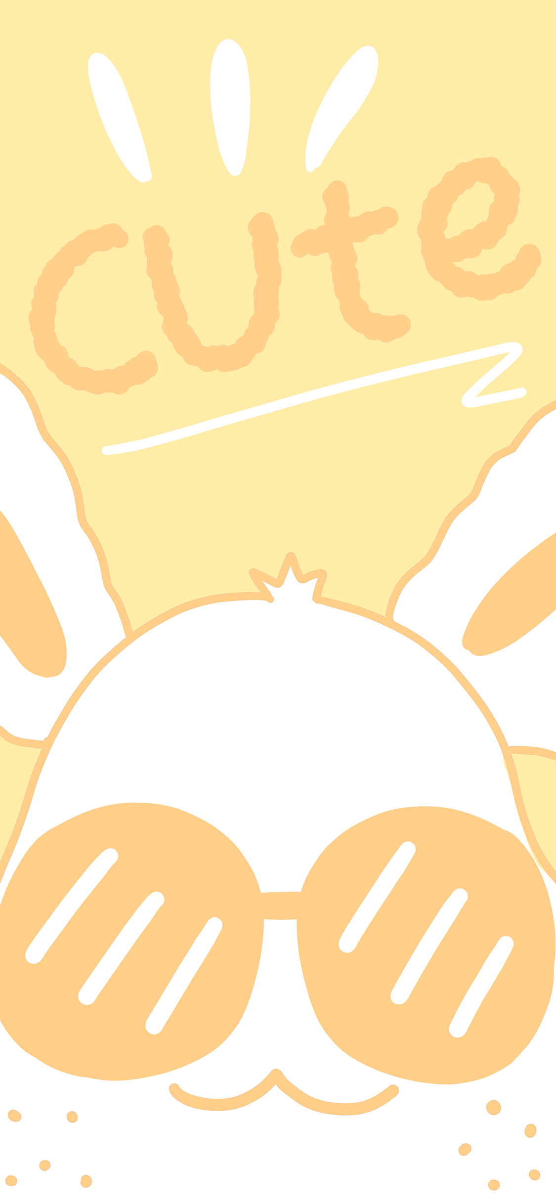 [2436×1125]可爱 黄 cute 墨镜 老鼠 卡通 苹果手机动漫壁纸图片