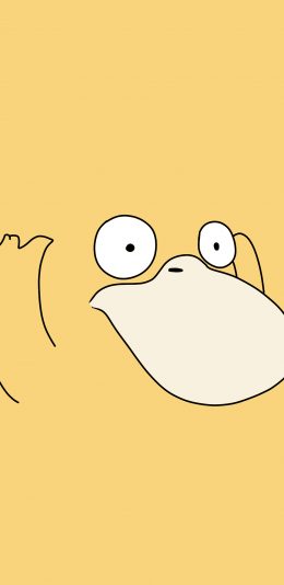 [2436x1125]可达鸭 梦可宝 宠物小精灵 黄色 可爱 苹果手机动漫壁纸图片