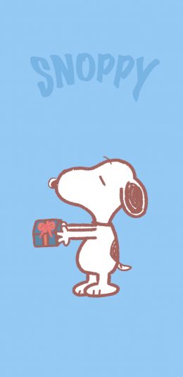 [2436x1125]史努比 SNOPPY 动画 蓝 苹果手机动漫壁纸图片