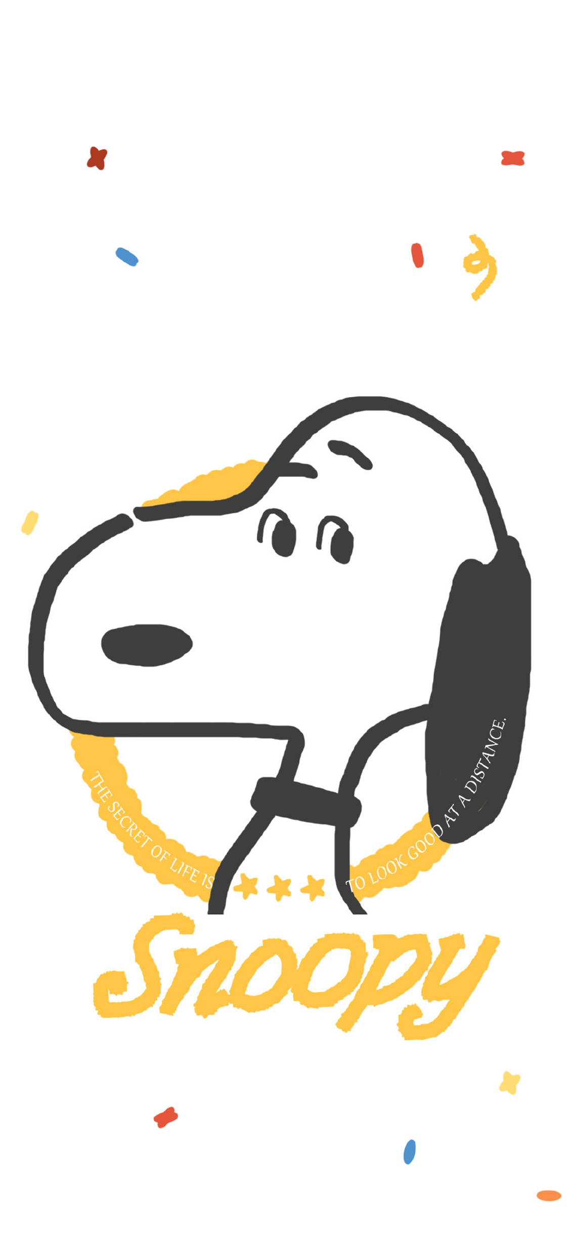 [2436×1125]史努比 卡通 Snoopy 苹果手机动漫壁纸图片