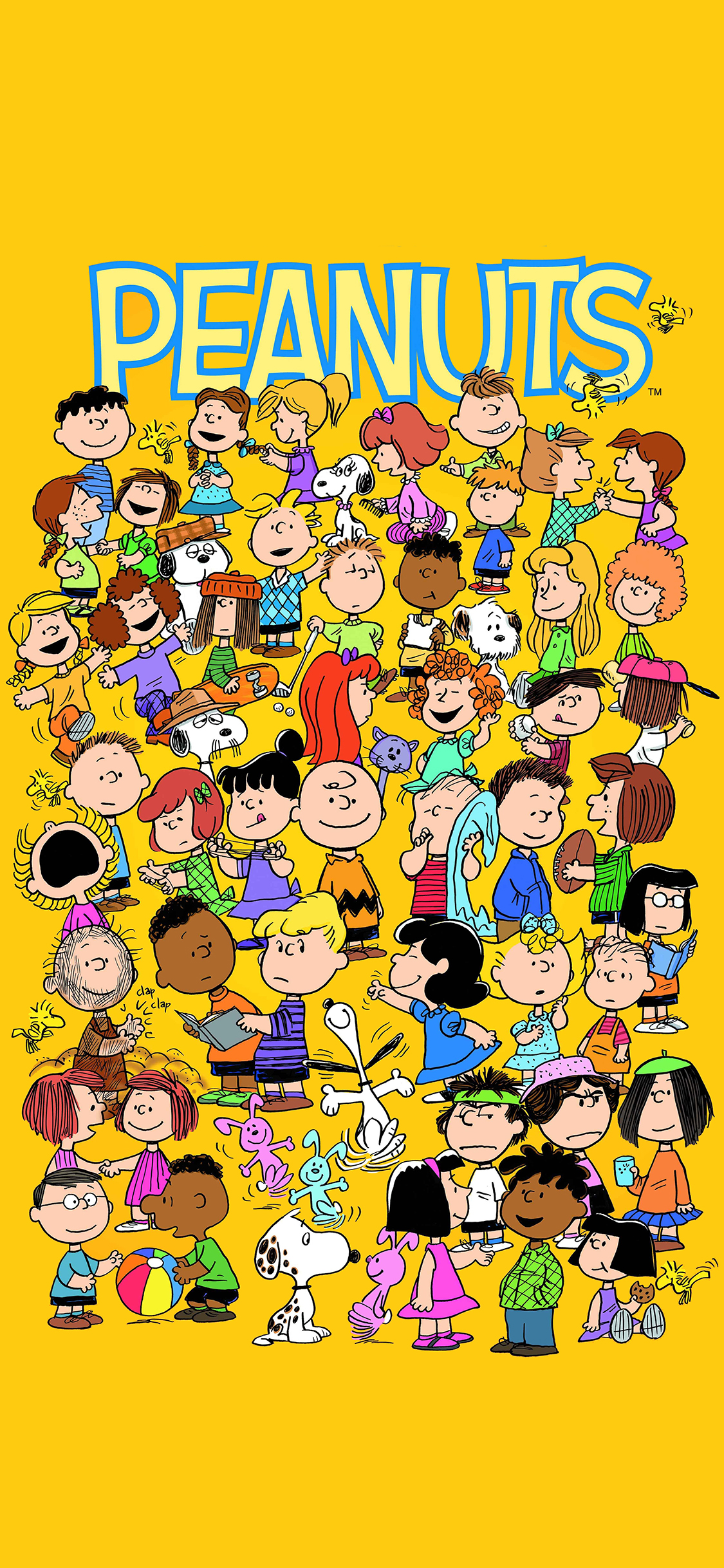 [2436×1125]史努比 黄色 欧美 动画 苹果手机动漫壁纸图片