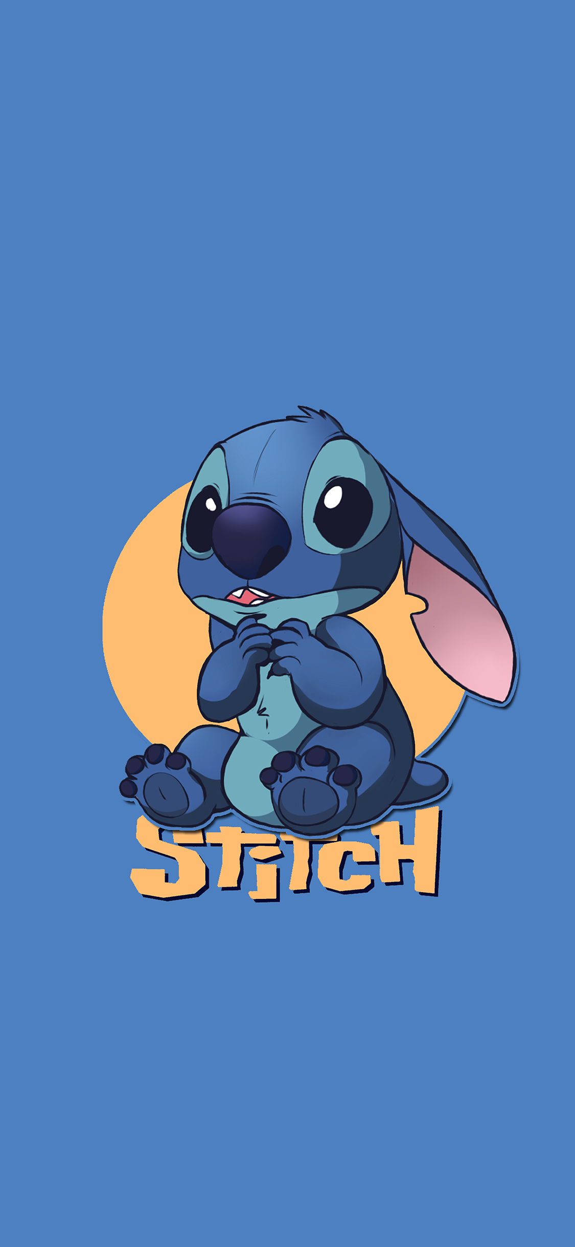 [2436×1125]史迪仔 动画 迪士尼 卡通 蓝色 苹果手机动漫壁纸图片
