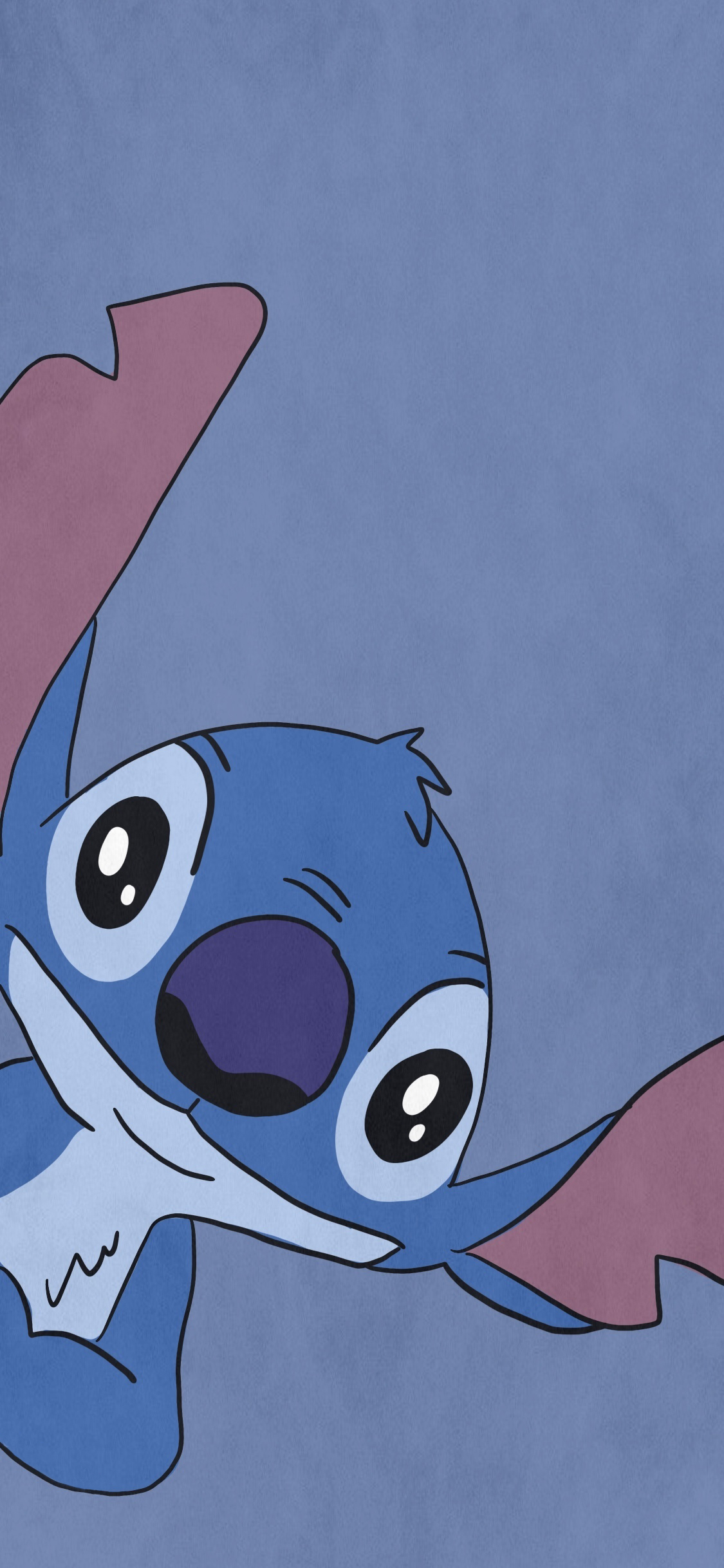 [2436×1125]史迪仔 星际宝贝 蓝色 迪士尼 苹果手机动漫壁纸图片