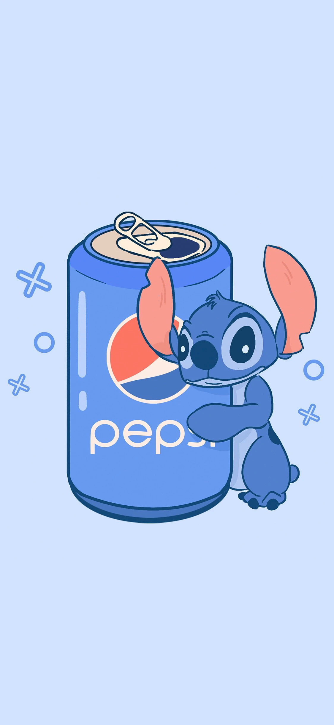 [2436×1125]史迪仔 百事可乐 蓝 苹果手机动漫壁纸图片