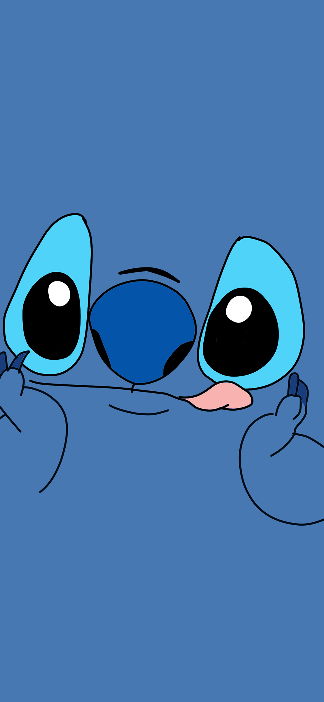 [2436×1125]史迪仔 蓝色 迪士尼 星际宝贝 苹果手机动漫壁纸图片