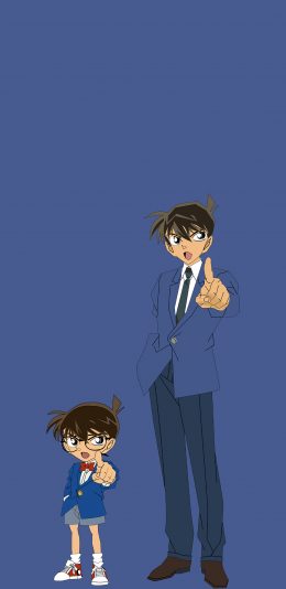 [2436x1125]名侦探柯南 动画 漫画 日本 蓝色 苹果手机动漫壁纸图片