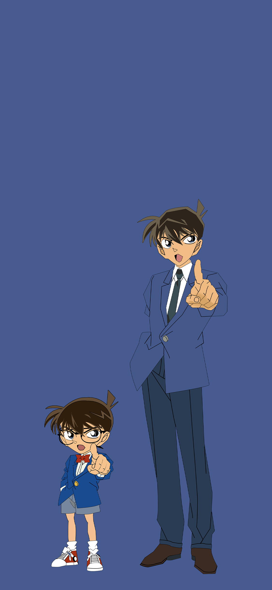 [2436×1125]名侦探柯南 动画 漫画 日本 蓝色 苹果手机动漫壁纸图片