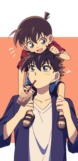 [2436x1125]名侦探柯南 工藤新一 怪盗基德 漫画 日本 苹果手机动漫壁纸图片