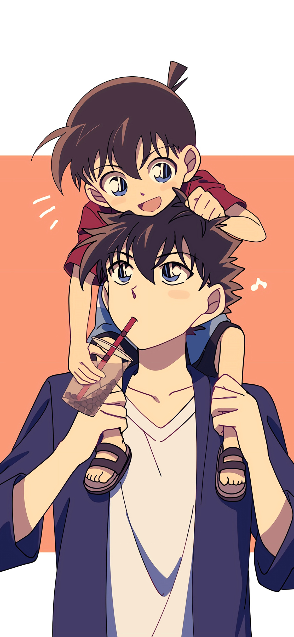 [2436×1125]名侦探柯南 工藤新一 怪盗基德 漫画 日本 苹果手机动漫壁纸图片