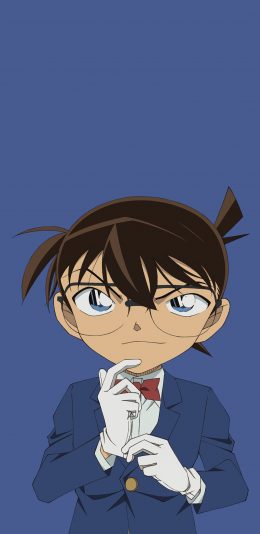 [2436x1125]名侦探柯南 日本 动画 漫画 蓝色 苹果手机动漫壁纸图片