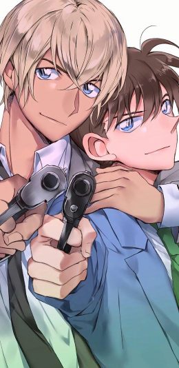 [2436x1125]名侦探柯南 零的执行人 动画 日本 手枪 苹果手机动漫壁纸图片