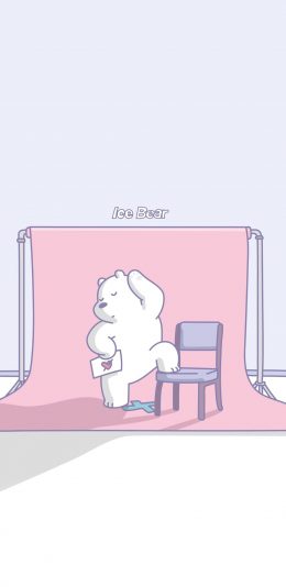 [2436x1125]咱们裸熊 北极熊 摄影 卡通 动画 粉色 苹果手机动漫壁纸图片